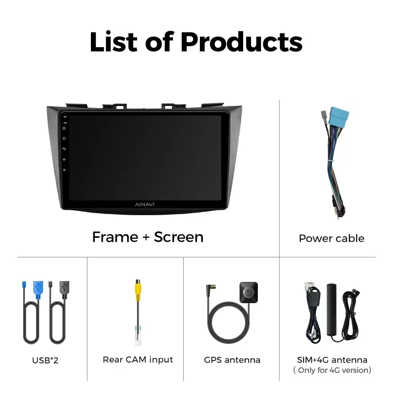 Ainavi Car Radio For Suzuki Swift 4 2011-2017 Wireless Carplay Android Auto Radio Multimedia Player 4G Wifi GPS DSP 48EQ 2din