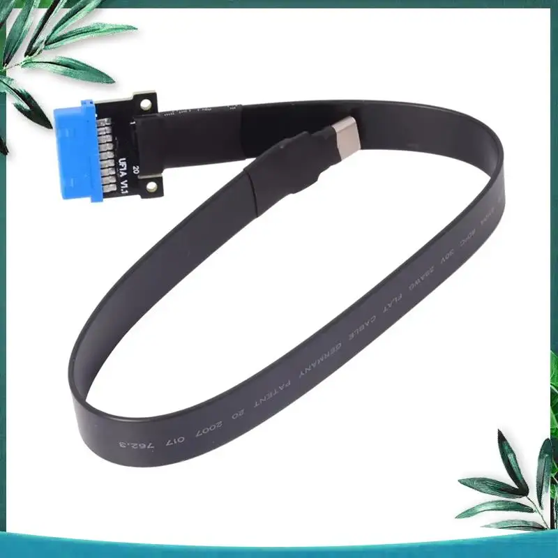 (NEW) ITX/ATX PC Extender USB 3.0 Type-C To Internal Type-E 19/20P FPC Flat Ribbon Cable