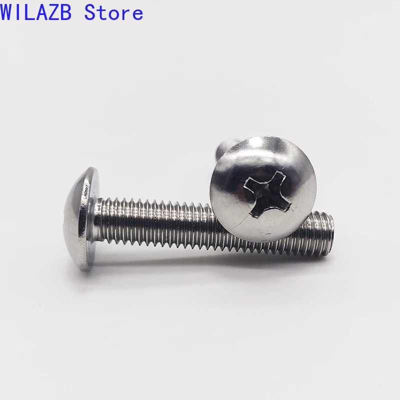 

2-50Pcs M2 M2.5 M3 M4 M5 M6 M8 304 Stainless Steel JISB1111T Phillips Truss Large Flat Round Cross Head Woodworking Screw Bolt