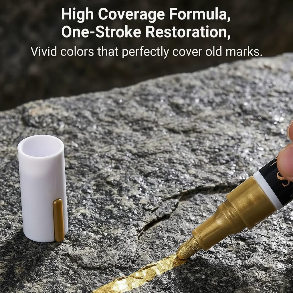 Golden Tombstone Marker PenRestores Faded Text on Tombstones and Granite Surfaces Weather-Resistant Quick-Drying Oil-Based Pen image 5