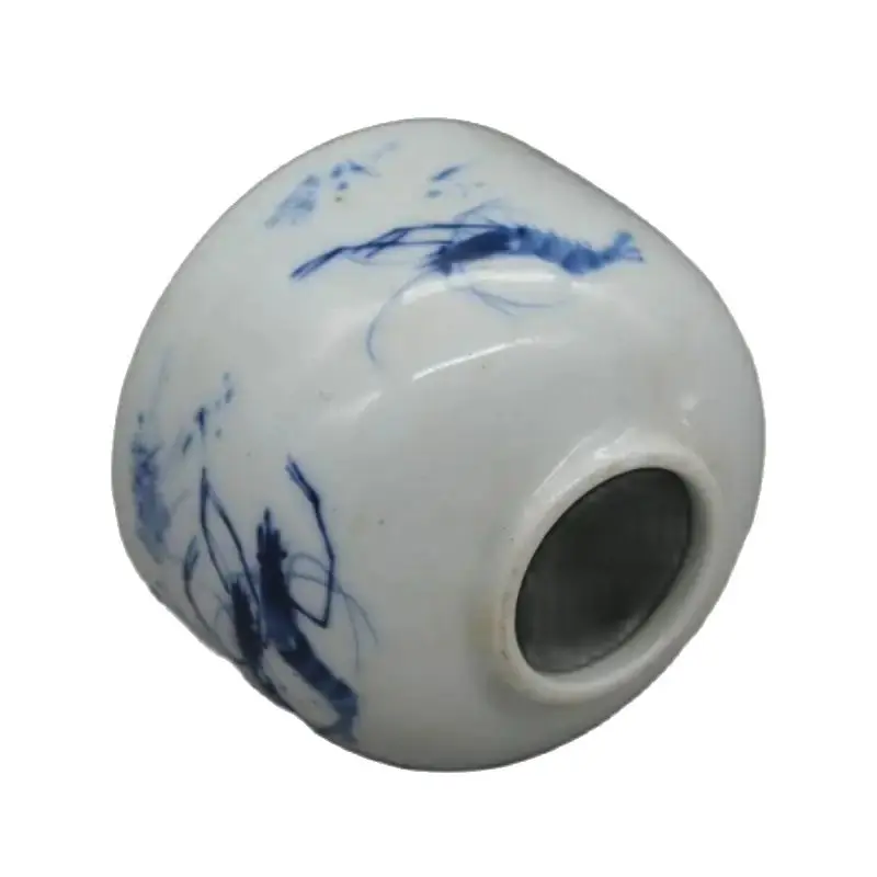 

China Jingdezhen Blue White Porcelain (Shrimp Interesting Map) Brush Washer Pot