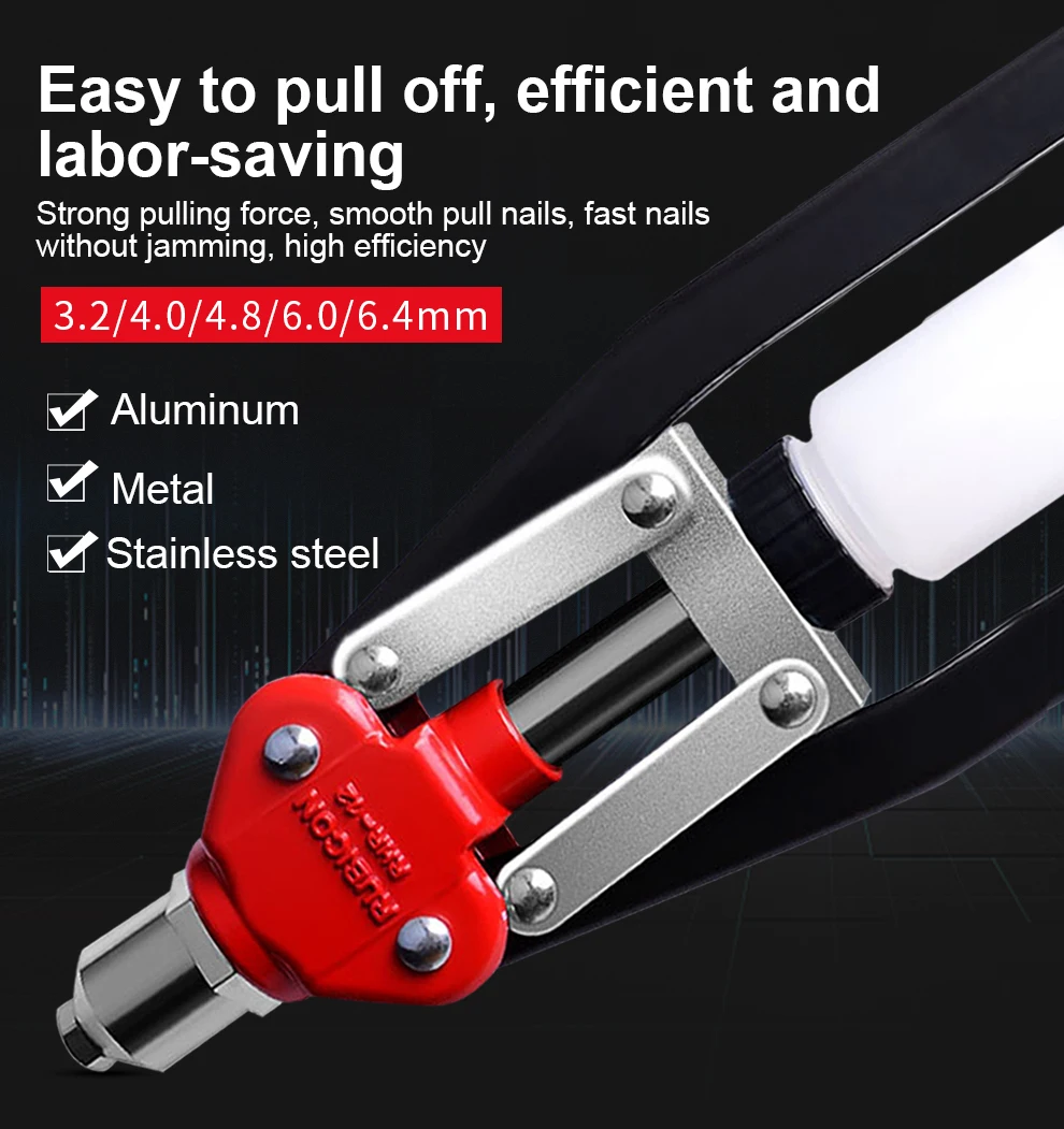 Rivet Gun Heavy Duty Rivet l Double Handle Labor Saving Pull Willow Gun Heavy Automatic Rivet Tool Household DIY Tool