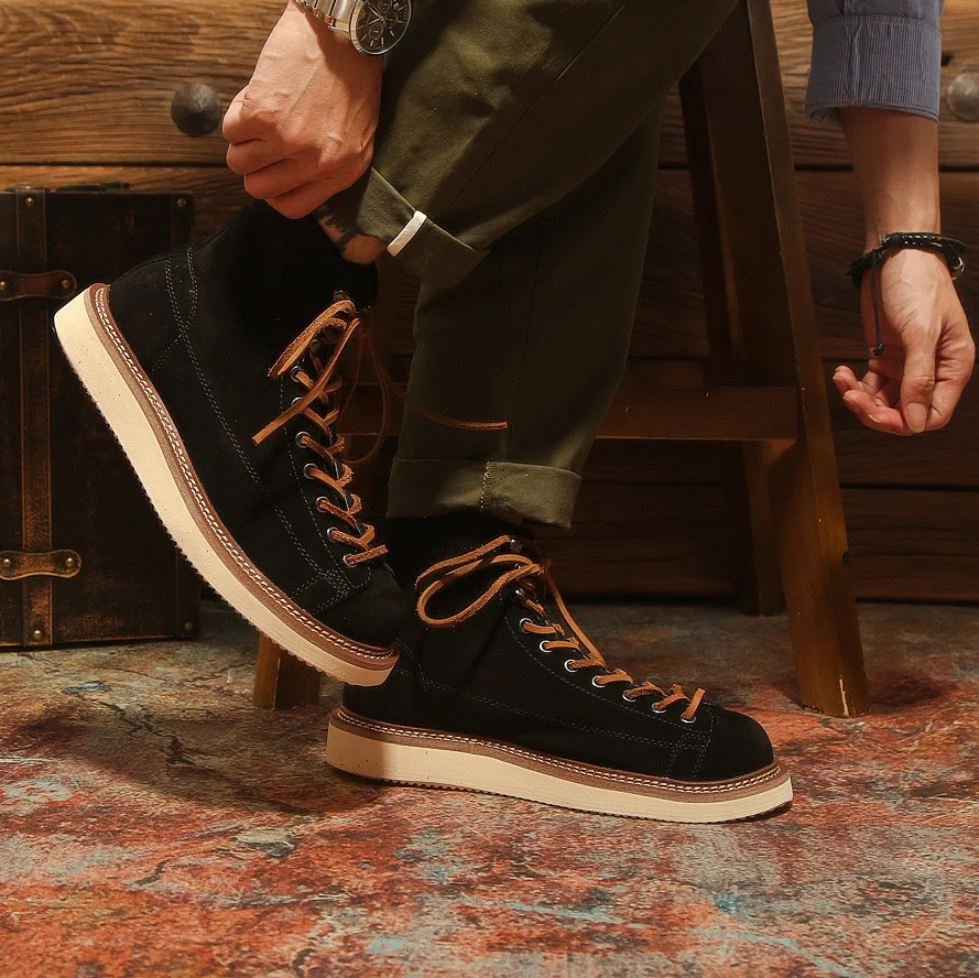 KOWM Botas Senderismo Piel Vacuno Impermeables Hombre Trekking Tobillo - imagen 2