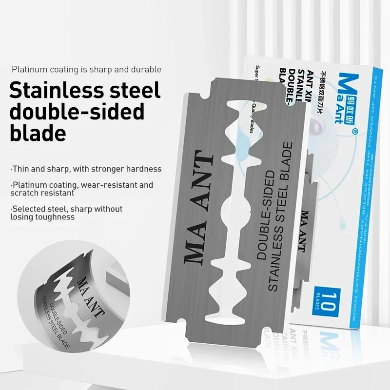 MaAnt 10/50PCS Double Edge Stainless Steel Shaving Blade for Mobile Phone Maintenance LCD Screen Disassembly Degumming Knife Set