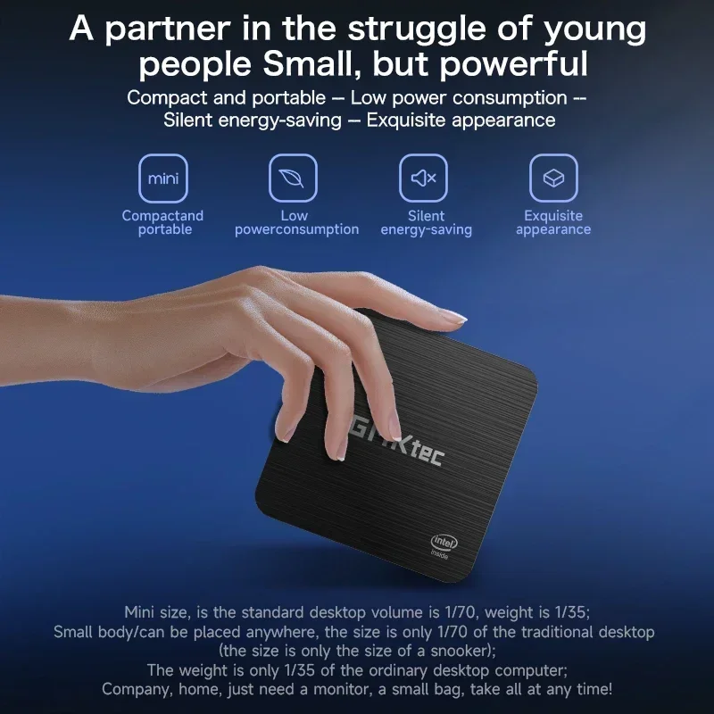 Новый! GMKtec G2 Мини-ПК Windows 11 Pro Intel 12-го поколения Alder Lake N100 Мини-ПК DDR5 12 ГБ ОЗУ 512 ГБ ПЗУ WiFi 6 BT5.2 Настольный компьютер