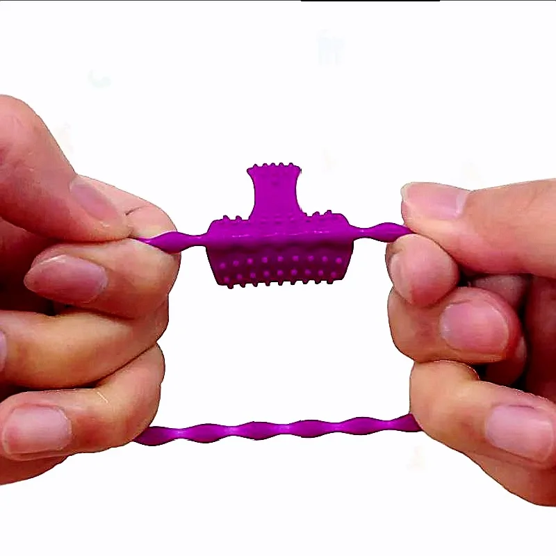 خواتم دائمة هزاز مطرز إصبع القضيب الدائري تحفيز تدليك كم عبودية العفة قفص الجنس لعب الكبار للرجال #6