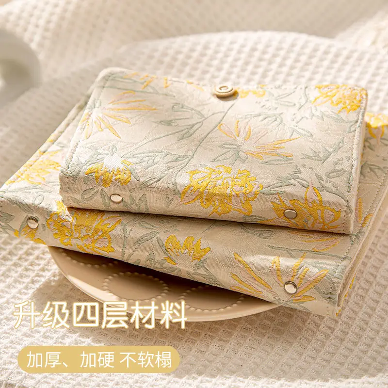 A6 A5 6穴ルーズリーフノート、3D花柄ファブリックカバー付き日記帳、詰め替え用紙付き、取り外し可能なバインダー、学生へのギフト