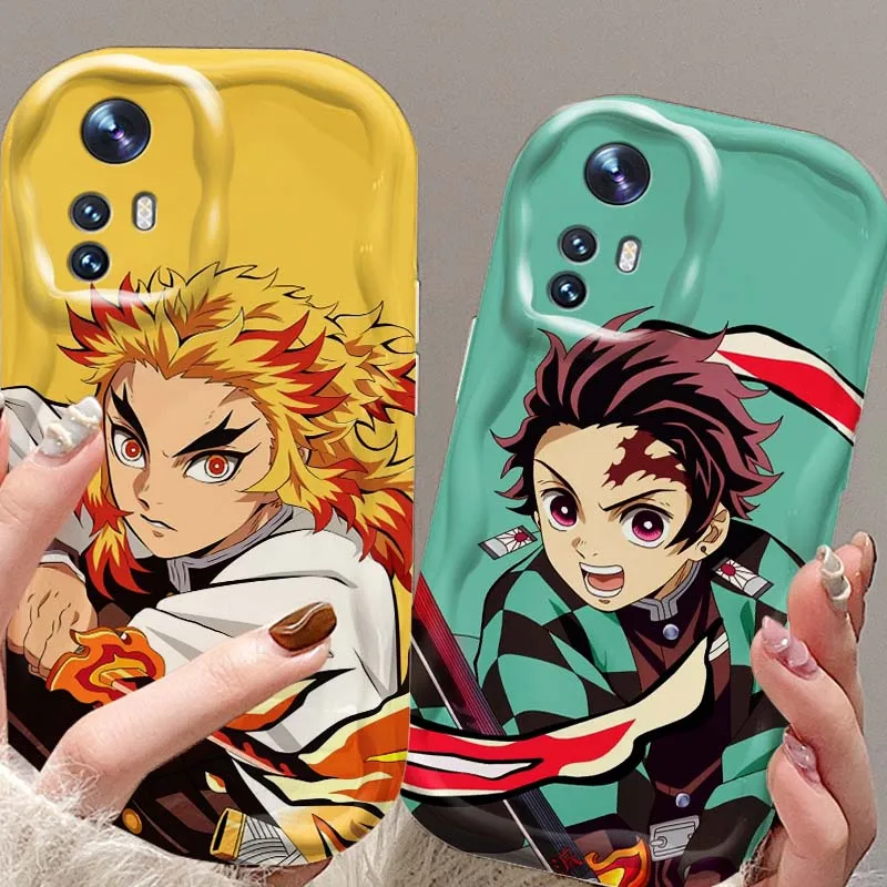 

D-Demon S-Slayer Anime For Xiaomi Mi 11 12 12T 14 15 Lite Ultra Poco F4 X3 X5 X6 X4 X7 M6 F6 Pro 5G Wave Oil Phone Case