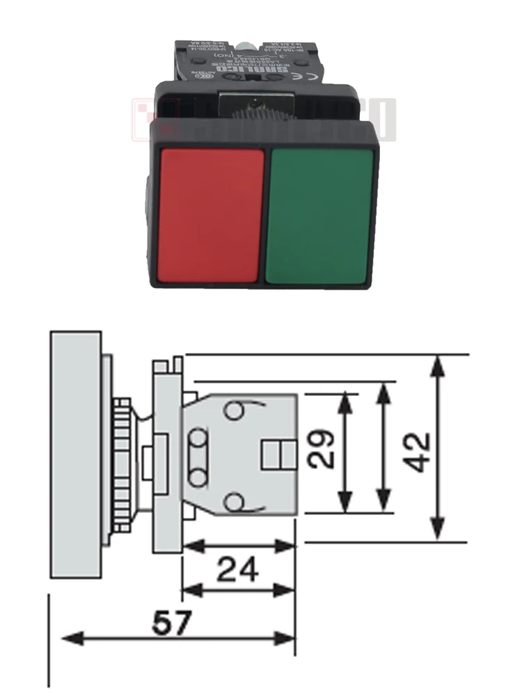 Double-Headed Push Button Switch With Waterproof Cap SB2 LA68B XB2EL8325 EL8425 XB2EL9325 EL9425 Momentary Spring ReturnØ22mm