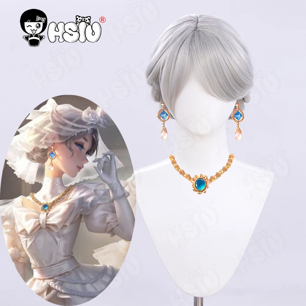 Mary Cosplay Wig Fiber synthetic wig Game Identity V bloody queen Cosplay Wig「HSIU 」Silver gray short Wig+Wig cap