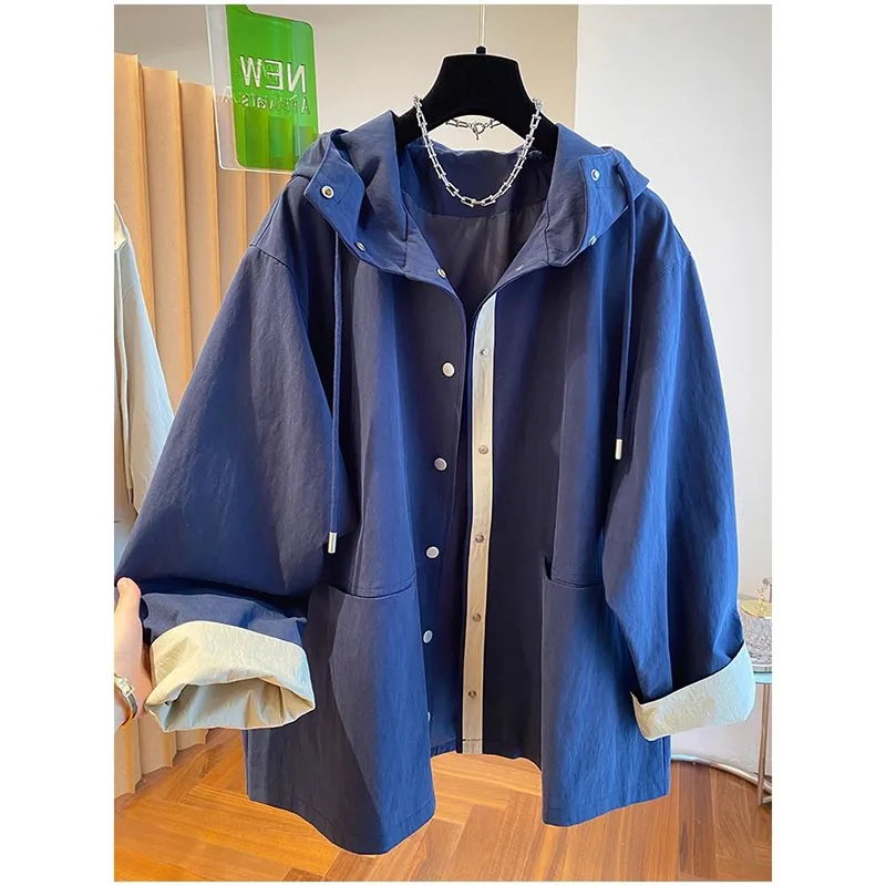 

Женская ветровка с капюшоном Anchorage, весна-осень 2026, новое женское свободное пальто, плащ средней длины, верхняя одежда