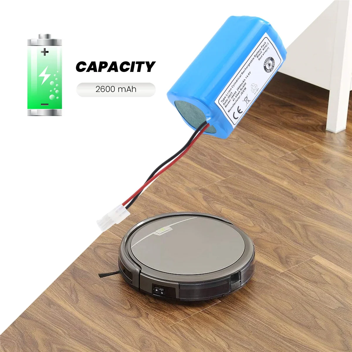 Rechargeable for Battery 14.8V 2600Mah Robotic Vacuum Cleaner Accessories Parts for A4 A4S