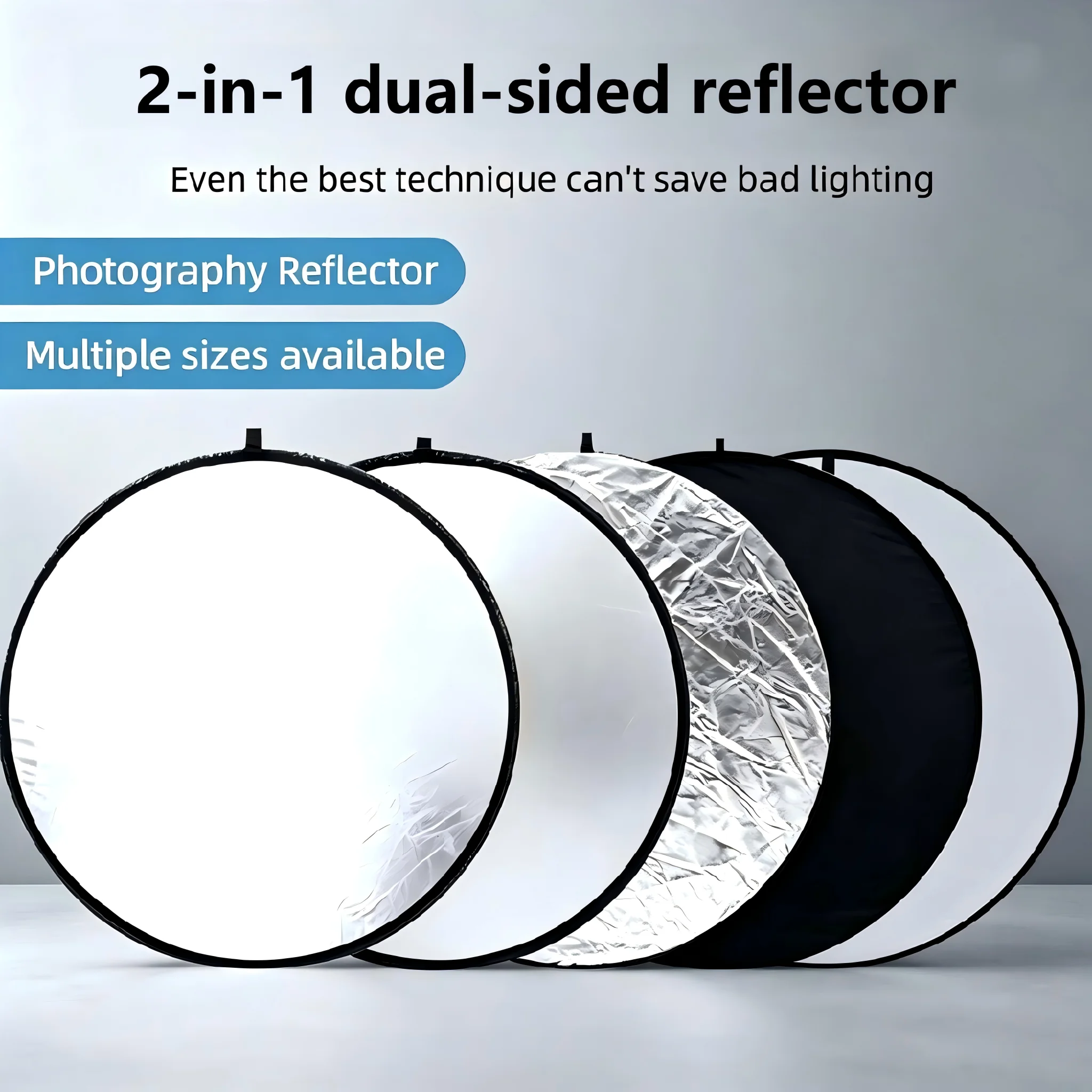 Photography Lighting Kit Portable - Réflecteur double face or et argent