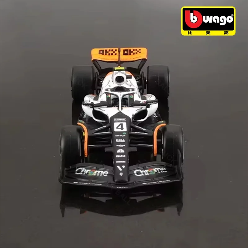 Bburago 1:43 MCL60 Monaco Grand Prix Mclaren 4# Lando Norris MCL60 Singapore 81# Oscar Piastri Alloy Miniature Diecast Model Toy