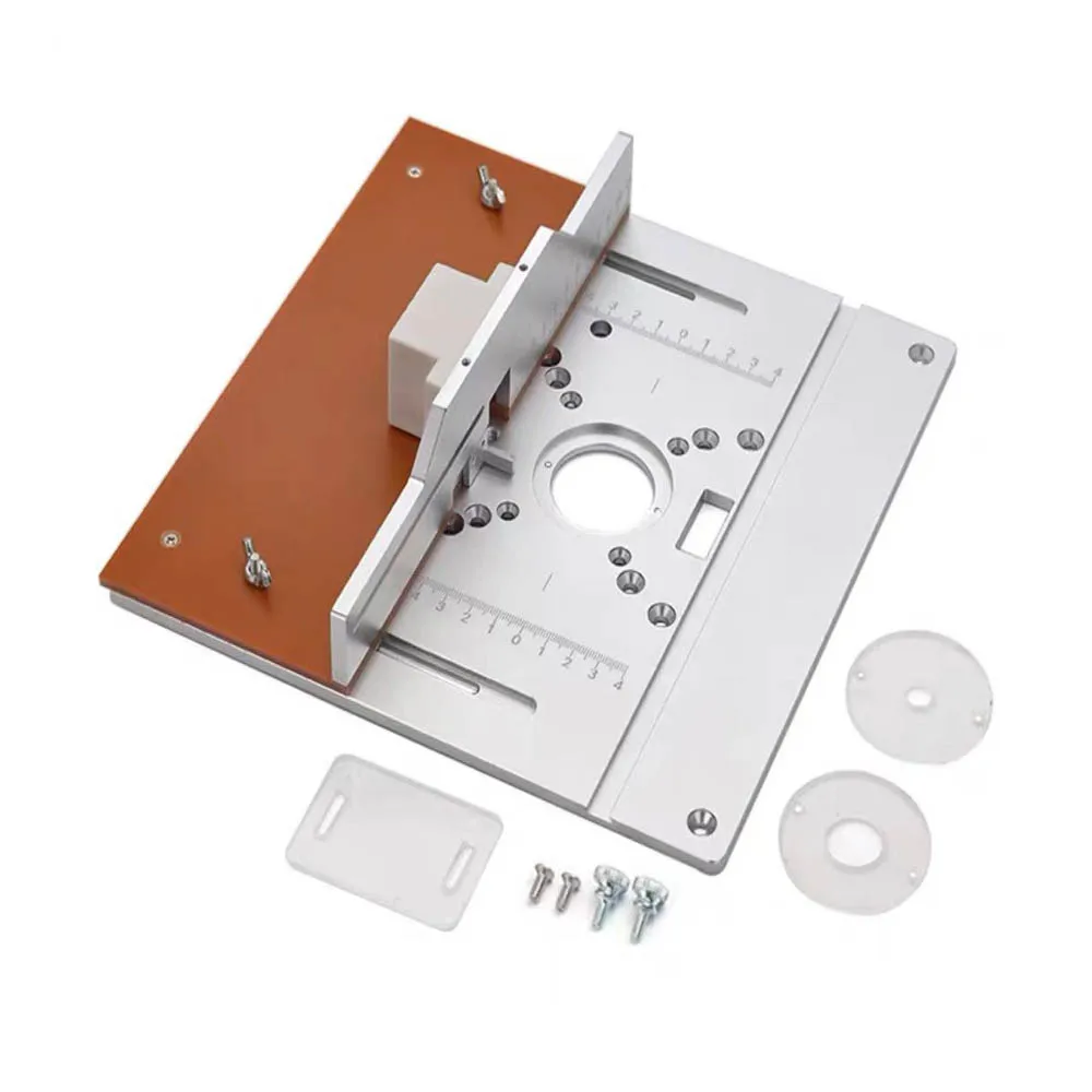 New Aluminium Router Table Insert Plate Electric wood milling flip board with Miter Gauge Guide table saw Woodworking tool