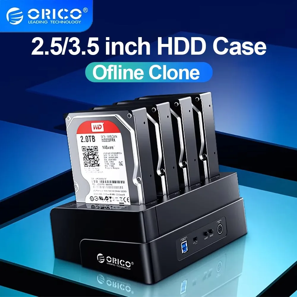 

ORICO HDD Enclosure 2.5/3.5 Inch Hard Drive Docking Station with Offline Clone SATA To USB 3.0 HDD Docking Station Support 64TB