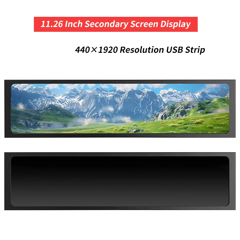 

11.26 Inch IPS Secondary Screen 440×1920 Resolution CPU GPU Computer Monitoring USB Display Chassis Intelligent AIDA64 Display