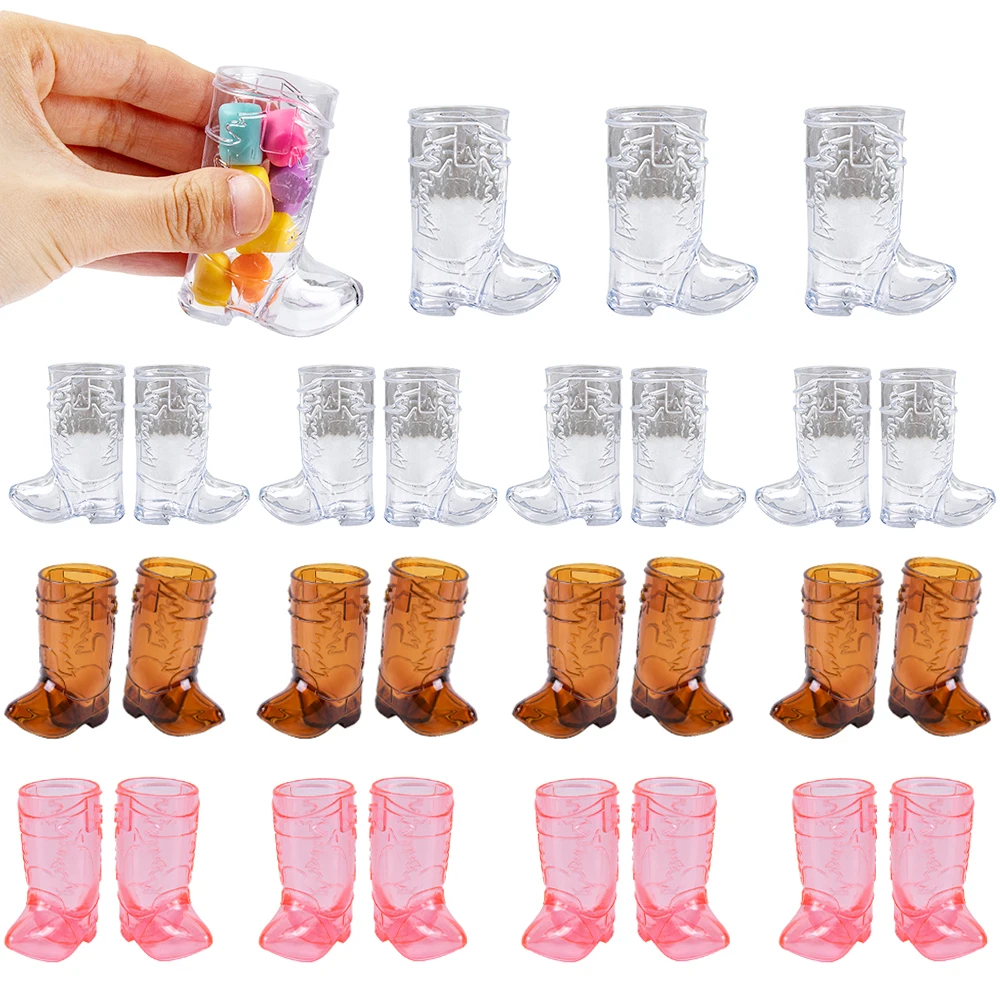 

10pcs Mini Cowboy Cowgirl Shot Glasses Boot Cups Western Plastic clear Mugs Bachelorette Party Cowboy Cowgirl party Decorations