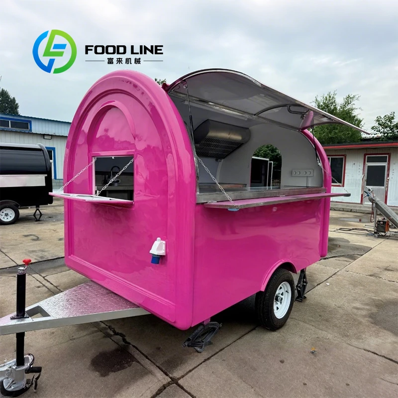 

Small Circular Outdoor Street Food Truck Mobile Dining Cart for Street Vendors Customized