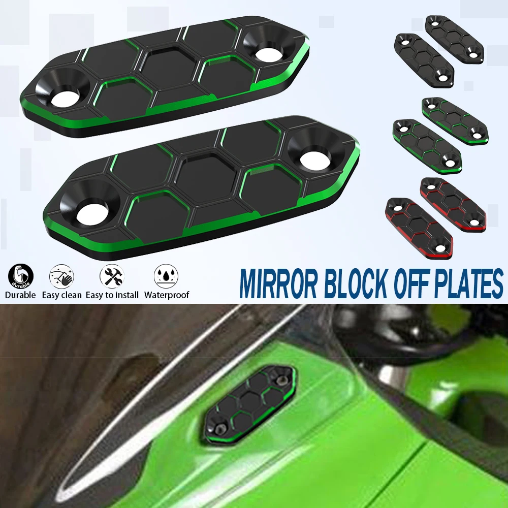 

For Kawasaki Ninja 400 Ninja400 Motorcycle 2018-2023 2022 2021 2019 2018 CNC Rear View Side Mirrors Bracket Hole Cap Clamp Cover