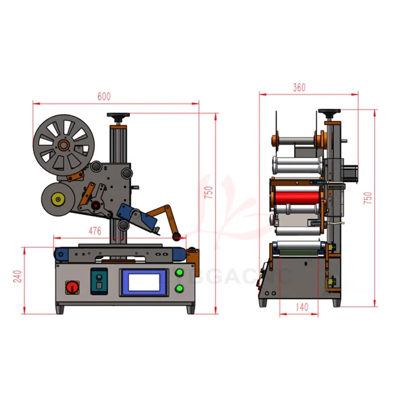 LY-140 2 In 1 Assembly Line Labeling Machine Small Flat / Round Bottle Label Sticker Fully Automatic Packaging Bag Carton