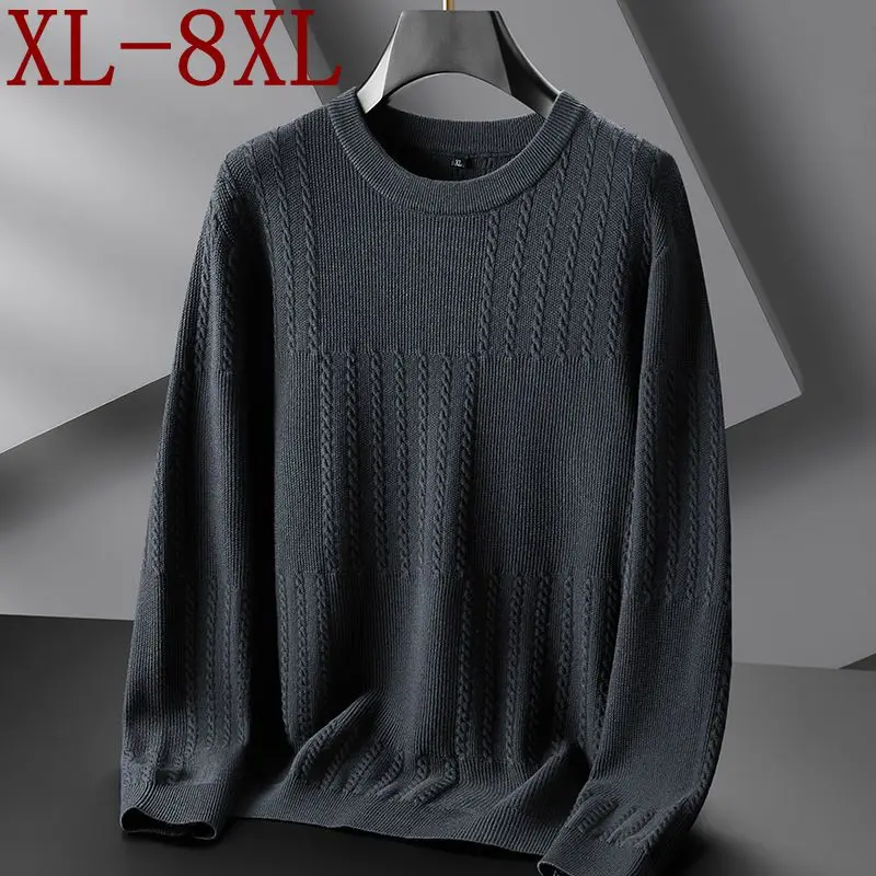 

8XL 7XL 6XL 2023 New Autumn Winter Thick Warm Male Pullovers Top Quality Vintage Twist Sweater Men Clothing Casual Mens Sweaters