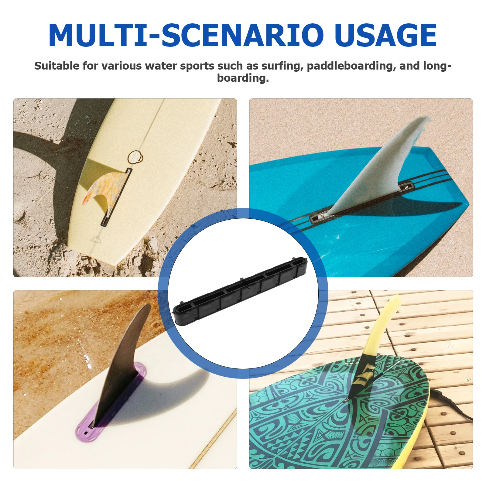 

Universal Surfboard Fin Box 26.6X3.2Cm Plastic Tail Fin Holder Water Resistant Replacement For Paddleboard Kayak Lightweight