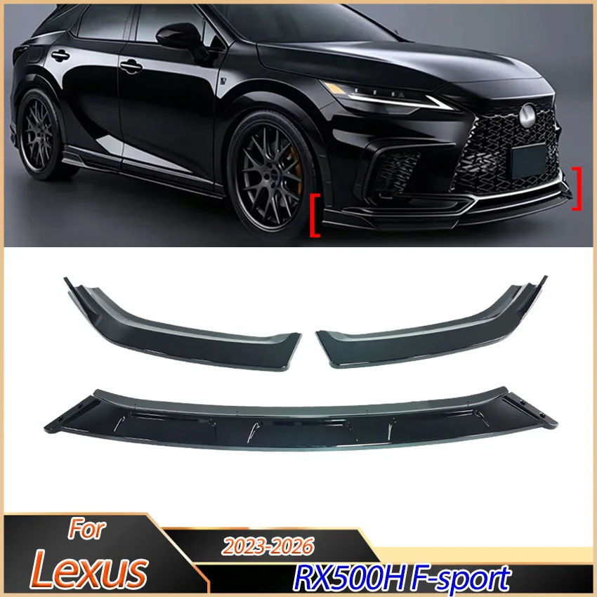 Car Front Bumper Lip Diffuser Splitter Spoiler For Lexus RX500H F-sport 2023-2026 MP Style Front Shovel Skirt Board Body Kit
