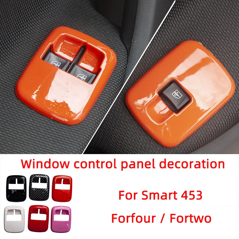 Window Control Switch Panel Decoration Cover Car Stickers For Mercedes Smart 453 Fortwo Forfour Styling Interior Accessories