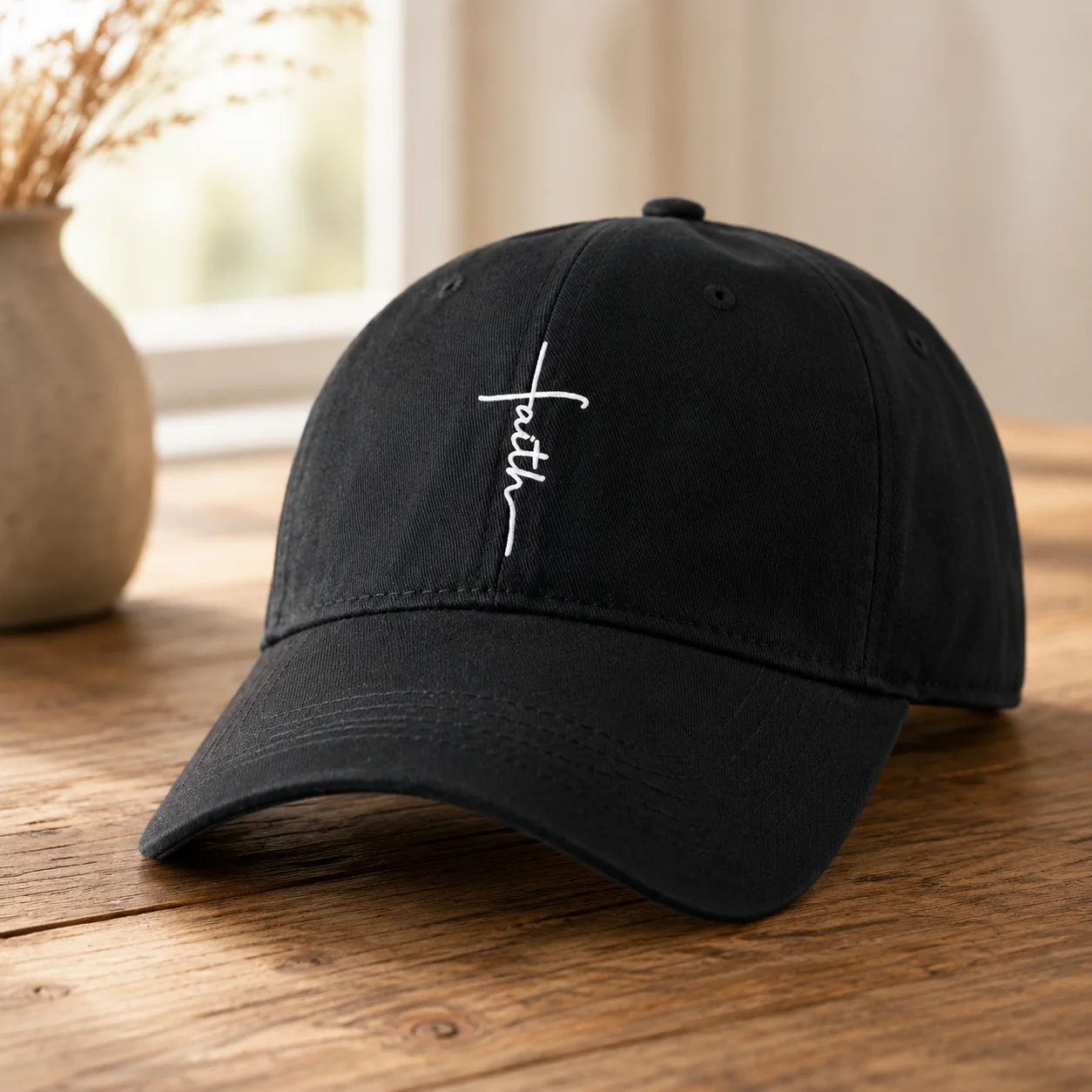 Minimal Faith‑Print Baseball Hat, Unisex Cotton Casual Cap, Light‑Weight Outdoor Sun‑Protection Hat