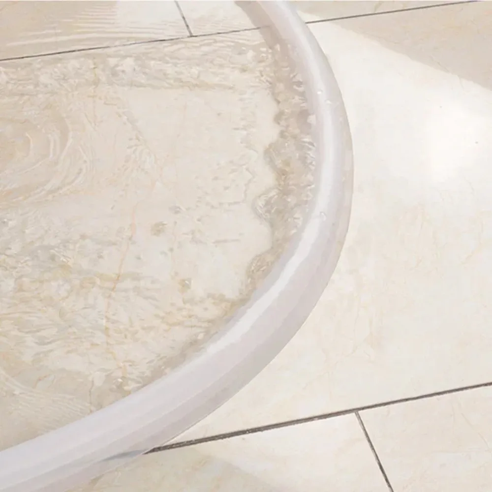Silicone Bathroom Water Stopper Flood Barrier Dam Waterproof D Shape Sealing Strip for Glass Door Shower Dry and Wet Separation