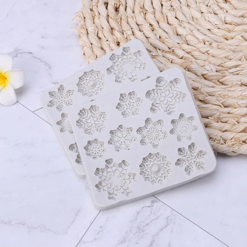 عيد الميلاد ندفة الثلج سيليكون قالب الكعكة فندان قالب حلوى الشوكولاته لتقوم بها بنفسك ديكور وصول جديد #5