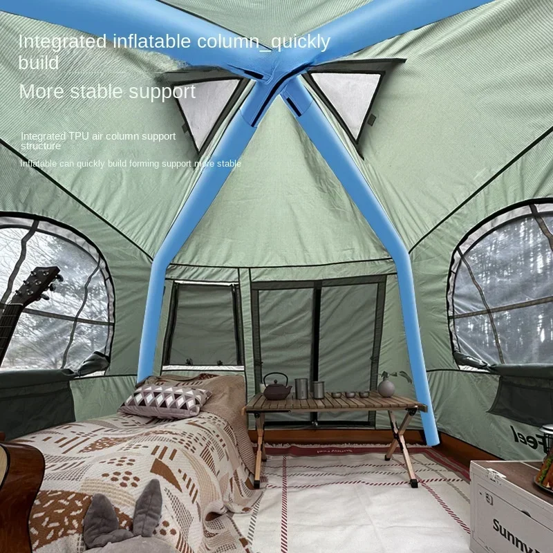 

Inflatable Cabin Tent Building-Free Rainproof Camp Tent Pop up Tent