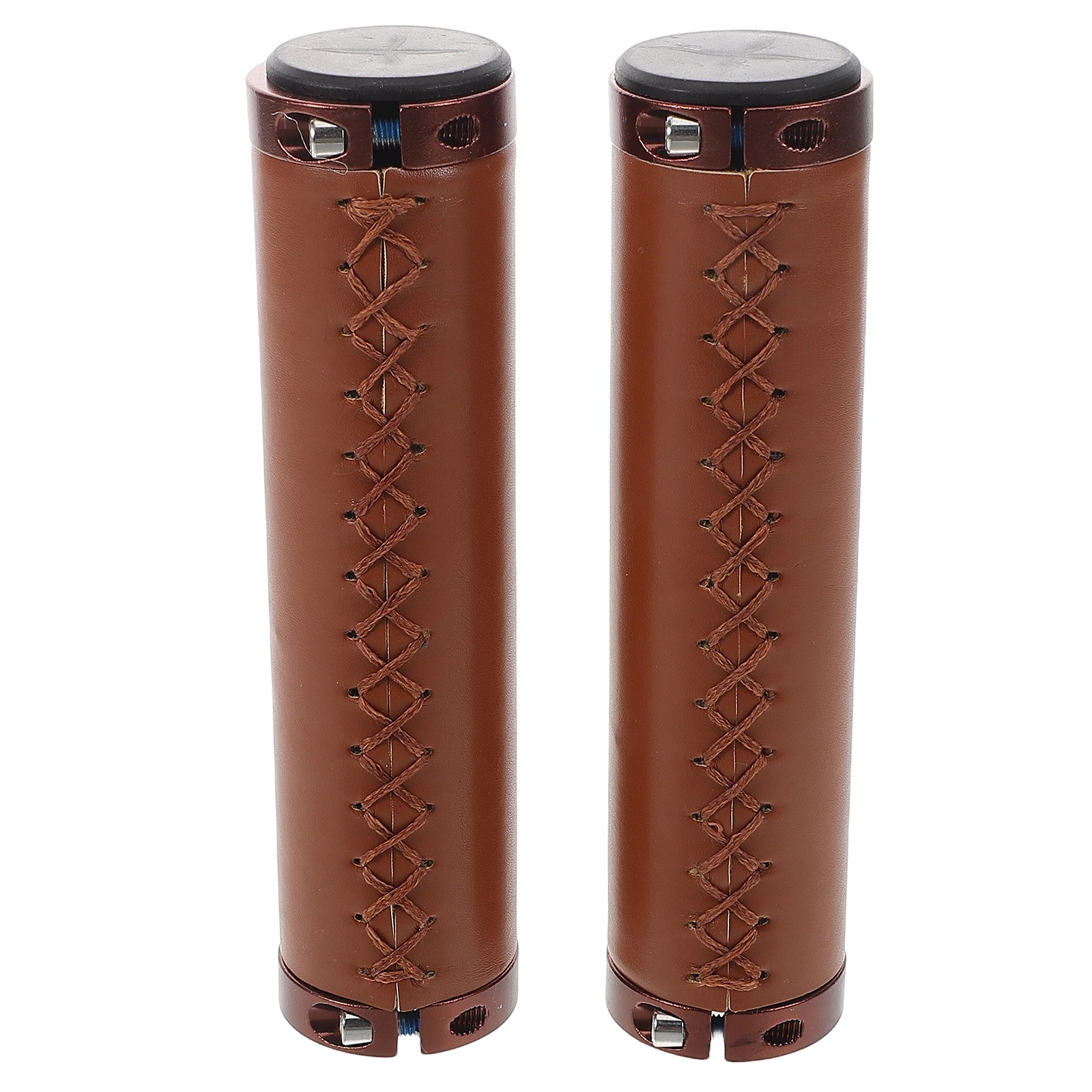 

2pcs Handlebar Grips PU Shock Absorption Vintage Universal Fit for Bike Scooter Foldable Mountain Tricycle Ergonomic