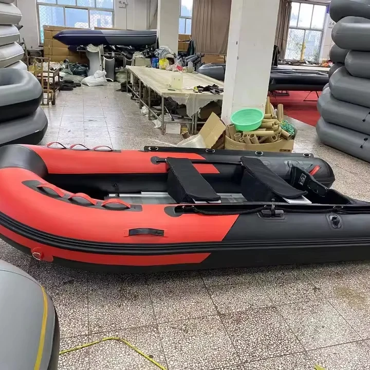 

Customized PVC Rubber Boat Aluminum Floor Bottom Inflatable Fishing Boat Rescue Speed Rowing Boat For Sale