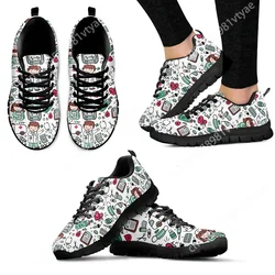 Custom Made Medical Shoes For Female Cartoon Doctor Comfortable Lace Up Sneakers Nurse Medical Fitness Shoes Girls Tennis Shoes