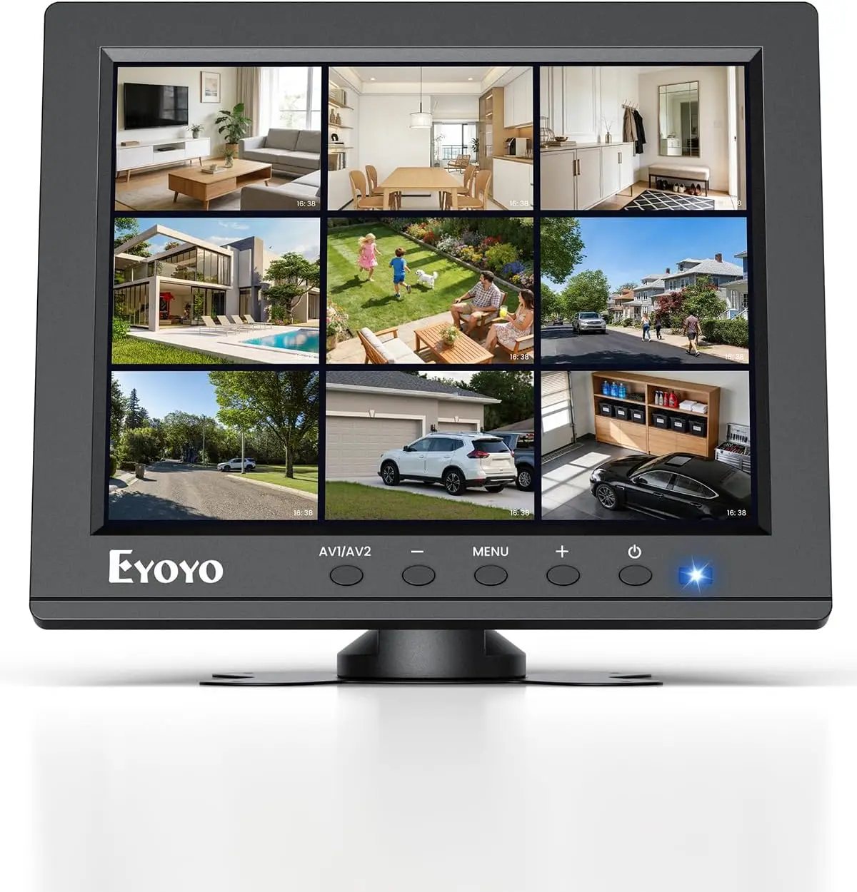 

8" Security Monitor, 1024x768 HDMI VGA BNC AV USB, Built-in Speakers, Compact LCD Screen for PC, NVR, Raspberry Pi, RV, Kitchen