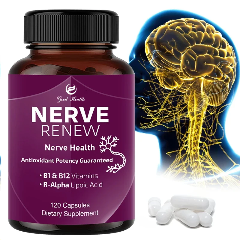 Suplemento nervioso con vitamina D, vitamina B12, vitamina B6, benfotiamina, ácido lipoico R-alpha estabilizado y más