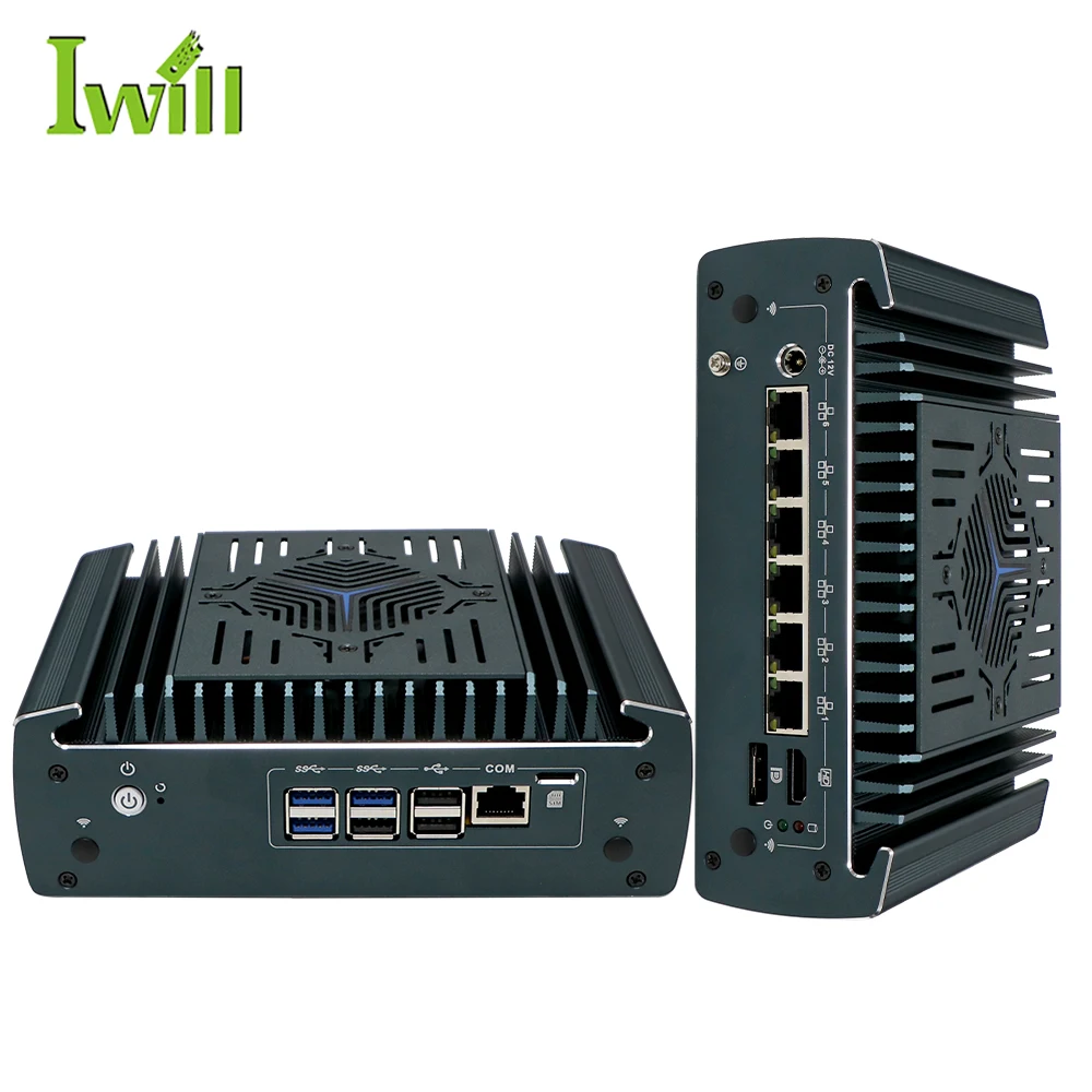 Hot Selling Pfsense Hardware Firewall 12th I7 6 2.5G LAN 6USB Support 5G WIFI Industrial Pfsense Firewall Pc with HD DP