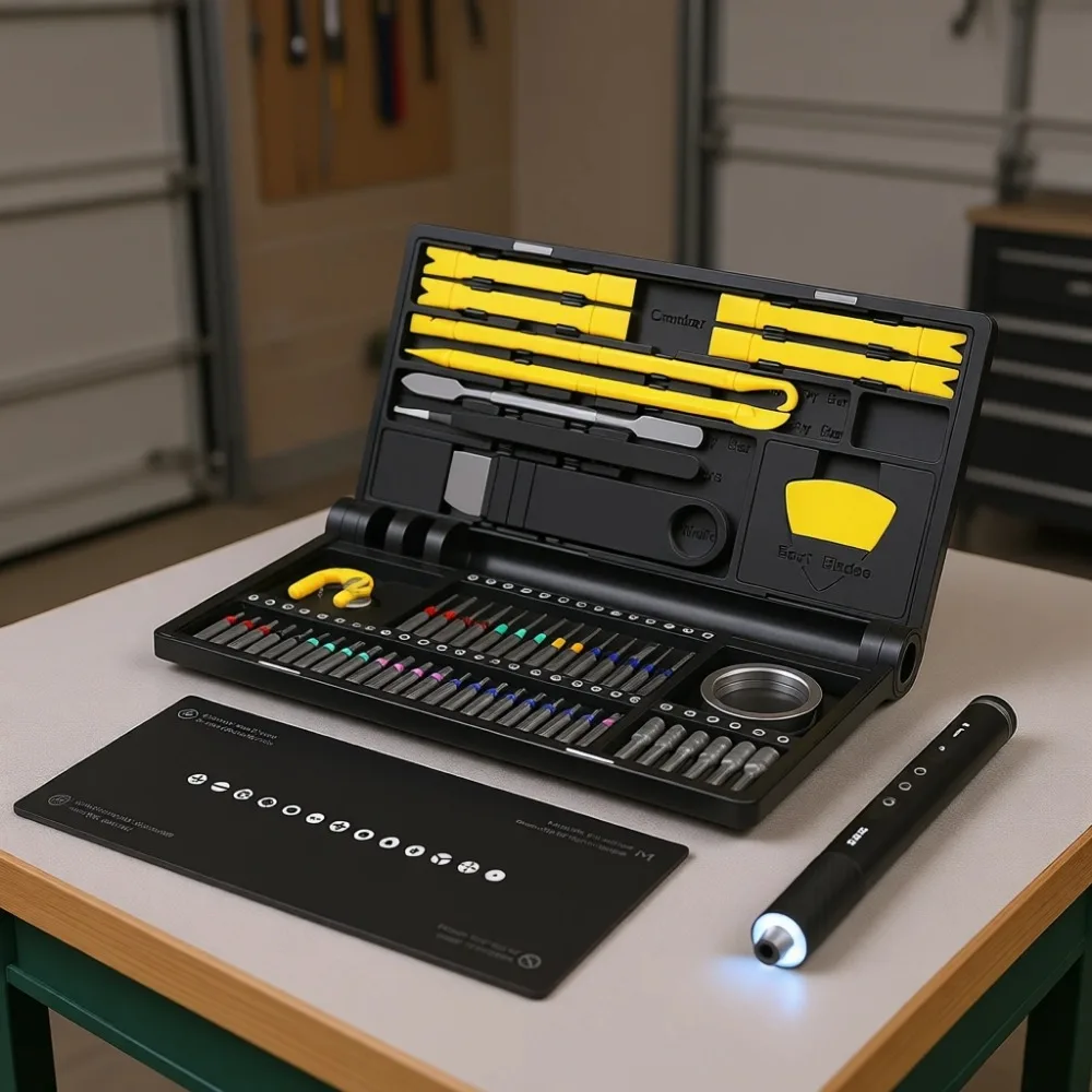 

71 Piece Cordless Precision Screwdriver Kit with LED Light 5 Torque Settings 42 Magnetic Bits for Laptop Phone Repair