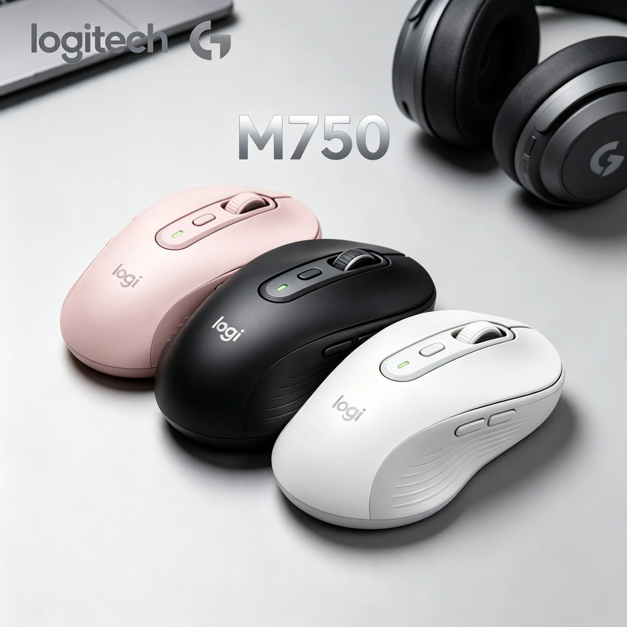 Logitech Signature M750 Dual‑Mode Wireless Mouse Comfort Ergonomic Stable Connection For Office Light Gaming PC