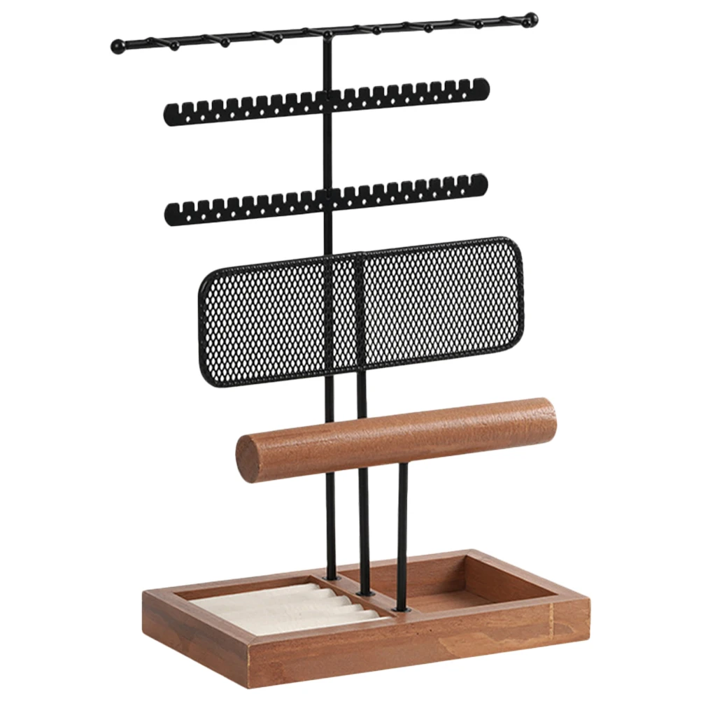 

Jewelry Showing Necklace Earrings Bracelet Holder Display ganizer Wood s Storage Rack Large Capacity Material