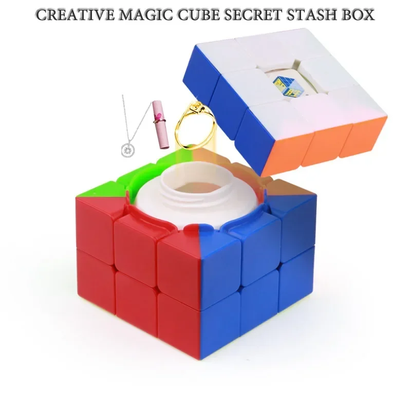 Hidden Private Money Box Creative Magic Cube Secret Stash Coin Ring Jewelry Safe Storage Box Portable Diversion Compartment Gift