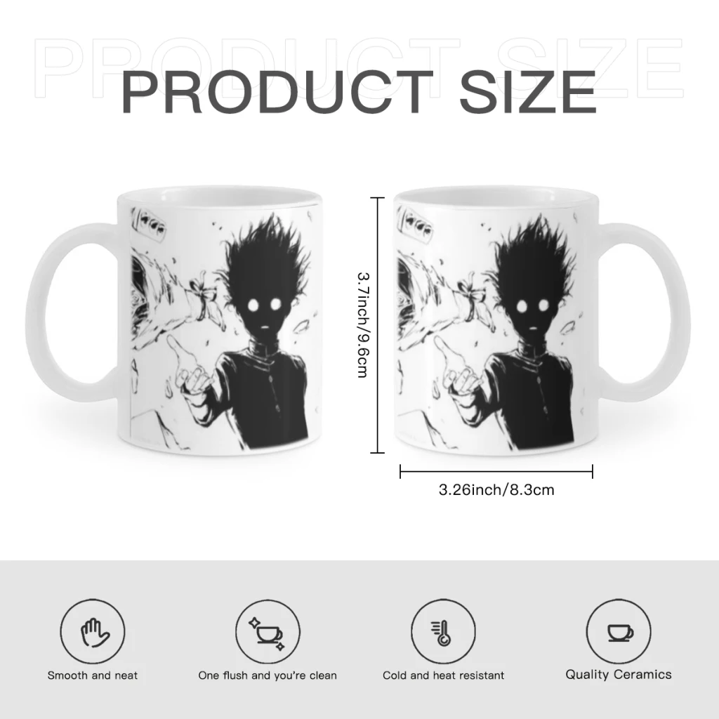 Anime Mob Psycho 100 Mug 11oz Black Ceramic Coffee Mug Friends Birthday Gift Mug