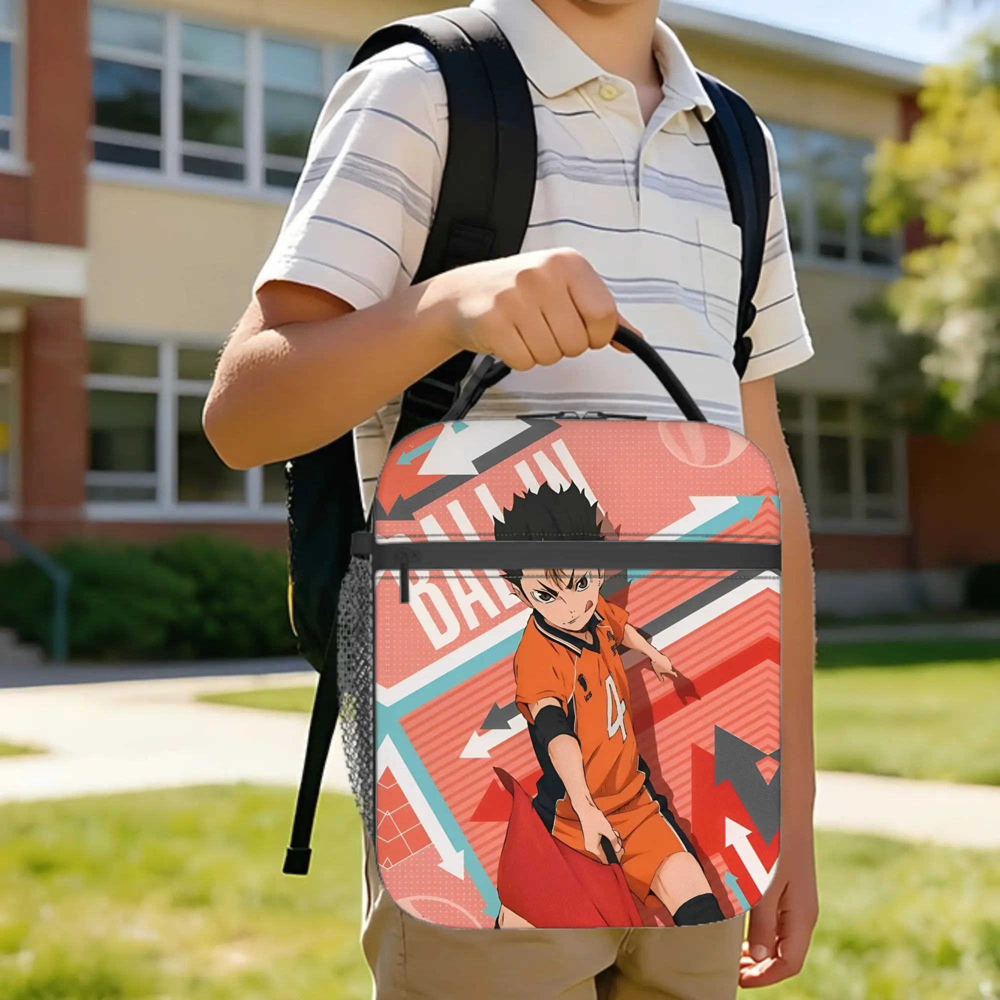 Haikyuu  Insulated Lunch Bags Cooler Bag Reusable,Lunch Container Yu Nishinoya High Capacity Tote Lunch Box Food Bag