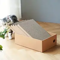 Paquete de 4 cajas de cartón para rascar gatos de interior, 1 poste para rascar gatos, caja de cartón para rascar gatos y gatitos de interior