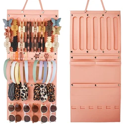 Hanging Hair Claws Clip Storage Pink Organizer for Women Girls Felt  Headbands Display Hairpin Sunglasses Accessories Holder Bag