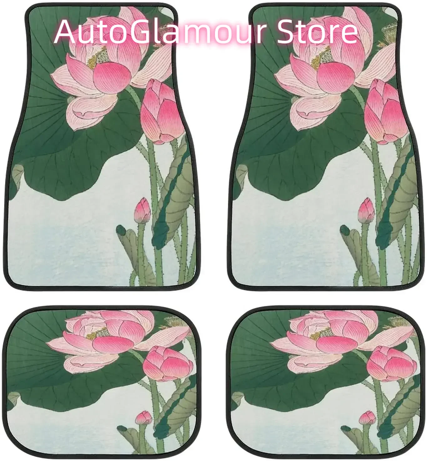 

Винтажные китайские автомобильные коврики с цветком лотоса, универсальные автомобильные коврики, модные мягкие водонепроницаемые автомобильные коврики спереди, задние 4 шт., полный S