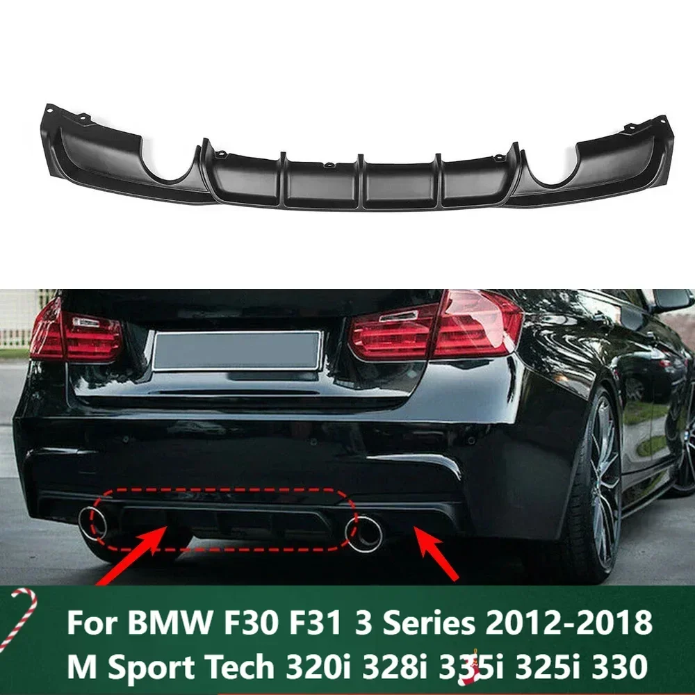 

New！Rear Bumper Diffuser Lip Black Boot Splitter Spoiler For BMW F30 F31 3 Series 2012-2018 M Sport Tech 320i 328i 335i 325i 330