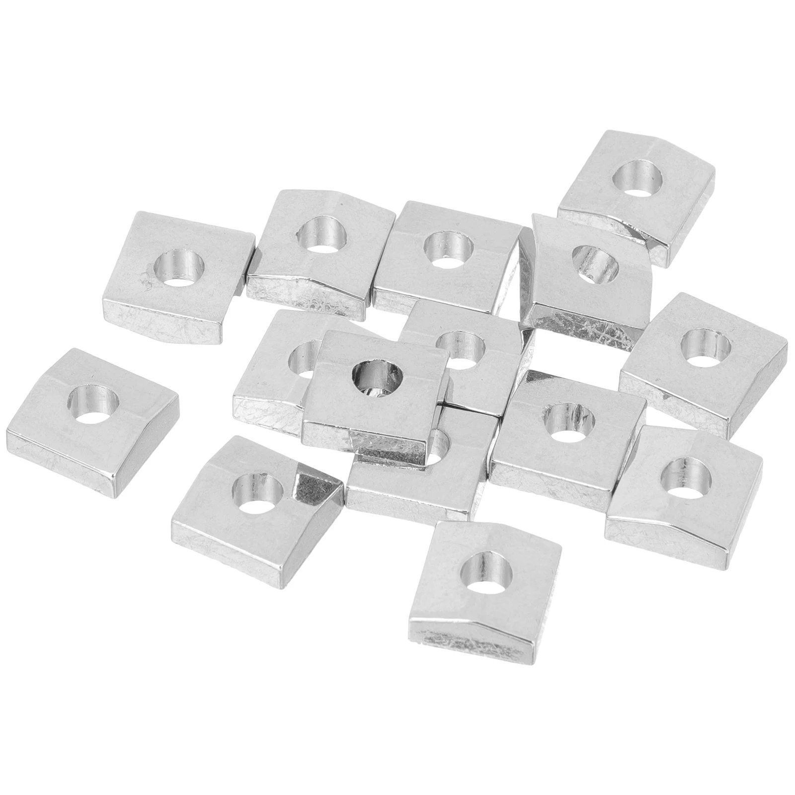 

15Pcs Guitar Parts Clamp Metal String Block Durable Repair Parts Tremolo Bridge Accessories Guitar Locking Nut Clamp Silver